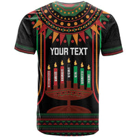 Personalized African-American Kwanzaa T Shirt Kinara Candles African Pattern - Wonder Print Shop