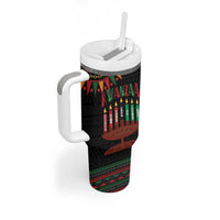 Personalized African-American Kwanzaa Tumbler With Handle Kinara Candles African Pattern - Wonder Print Shop