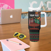 Personalized African-American Kwanzaa Tumbler With Handle Kinara Candles African Pattern - Wonder Print Shop