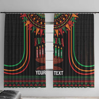 Personalized African-American Kwanzaa Window Curtain Kinara Candles African Pattern - Wonder Print Shop