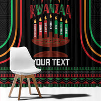 Personalized African-American Kwanzaa Window Curtain Kinara Candles African Pattern - Wonder Print Shop