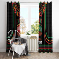 Personalized African-American Kwanzaa Window Curtain Kinara Candles African Pattern - Wonder Print Shop