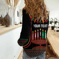 Personalized African-American Kwanzaa Women Casual Shirt Kinara Candles African Pattern - Wonder Print Shop