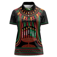 Personalized African-American Kwanzaa Women Polo Shirt Kinara Candles African Pattern - Wonder Print Shop