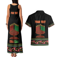 Personalized African-American Kwanzaa Couples Matching Tank Maxi Dress and Hawaiian Shirt Dashiki Mix Paisley Pattern - Wonder Print Shop