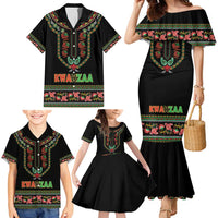 Personalized African-American Kwanzaa Family Matching Mermaid Dress and Hawaiian Shirt Dashiki Mix Paisley Pattern - Wonder Print Shop