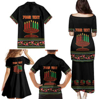 Personalized African-American Kwanzaa Family Matching Puletasi and Hawaiian Shirt Dashiki Mix Paisley Pattern - Wonder Print Shop