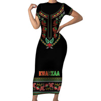 Personalized African-American Kwanzaa Family Matching Short Sleeve Bodycon Dress and Hawaiian Shirt Dashiki Mix Paisley Pattern - Wonder Print Shop