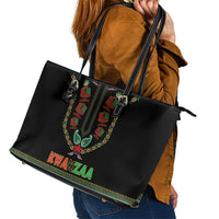 African-American Kwanzaa Leather Tote Bag Dashiki Mix Paisley Pattern - Wonder Print Shop