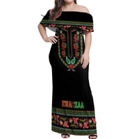 Personalized African-American Kwanzaa Off Shoulder Maxi Dress Dashiki Mix Paisley Pattern - Wonder Print Shop