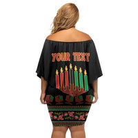 Personalized African-American Kwanzaa Off Shoulder Short Dress Dashiki Mix Paisley Pattern - Wonder Print Shop