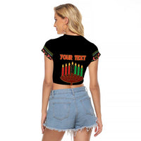 Personalized African-American Kwanzaa Raglan Cropped T Shirt Dashiki Mix Paisley Pattern - Wonder Print Shop