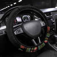 African-American Kwanzaa Steering Wheel Cover Dashiki Mix Paisley Pattern - Wonder Print Shop