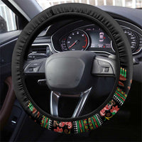 African-American Kwanzaa Steering Wheel Cover Dashiki Mix Paisley Pattern - Wonder Print Shop