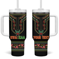 Personalized African-American Kwanzaa Tumbler With Handle Dashiki Mix Paisley Pattern - Wonder Print Shop