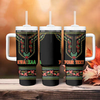 Personalized African-American Kwanzaa Tumbler With Handle Dashiki Mix Paisley Pattern - Wonder Print Shop