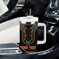 Personalized African-American Kwanzaa Tumbler With Handle Dashiki Mix Paisley Pattern - Wonder Print Shop