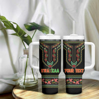 Personalized African-American Kwanzaa Tumbler With Handle Dashiki Mix Paisley Pattern - Wonder Print Shop