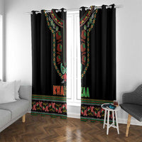 African-American Kwanzaa Window Curtain Dashiki Mix Paisley Pattern - Wonder Print Shop