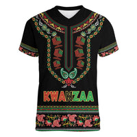 Personalized African-American Kwanzaa Women V-Neck T-Shirt Dashiki Mix Paisley Pattern - Wonder Print Shop