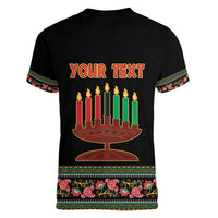 Personalized African-American Kwanzaa Women V-Neck T-Shirt Dashiki Mix Paisley Pattern - Wonder Print Shop