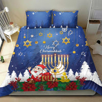 Merry Chrismukkah Bedding Set Hanukkah Memorah Mix Poinsettia - Wonder Print Shop