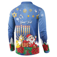 Personalised Merry Chrismukkah Button Sweatshirt Hanukkah Memorah Mix Poinsettia - Wonder Print Shop