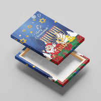 Merry Chrismukkah Canvas Wall Art Hanukkah Memorah Mix Poinsettia - Wonder Print Shop