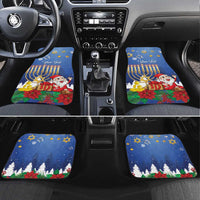 Merry Chrismukkah Car Mats Hanukkah Memorah Mix Poinsettia - Wonder Print Shop