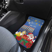 Merry Chrismukkah Car Mats Hanukkah Memorah Mix Poinsettia - Wonder Print Shop
