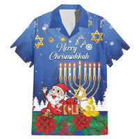 Personalised Merry Chrismukkah Family Matching Mermaid Dress and Hawaiian Shirt Hanukkah Memorah Mix Poinsettia - Wonder Print Shop