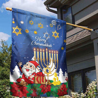 Merry Chrismukkah Garden Flag Hanukkah Memorah Mix Poinsettia - Wonder Print Shop