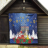 Merry Chrismukkah Quilt Hanukkah Memorah Mix Poinsettia - Wonder Print Shop