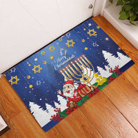 Merry Chrismukkah Rubber Doormat Hanukkah Memorah Mix Poinsettia - Wonder Print Shop