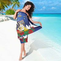 Merry Chrismukkah Sarong Hanukkah Memorah Mix Poinsettia - Wonder Print Shop