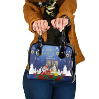 Merry Chrismukkah Shoulder Handbag Hanukkah Memorah Mix Poinsettia