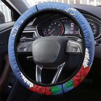 Merry Chrismukkah Steering Wheel Cover Hanukkah Memorah Mix Poinsettia - Wonder Print Shop