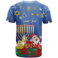 Personalised Merry Chrismukkah T Shirt Hanukkah Memorah Mix Poinsettia - Wonder Print Shop