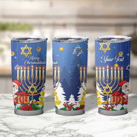 Personalised Merry Chrismukkah Tumbler Cup Hanukkah Memorah Mix Poinsettia - Wonder Print Shop