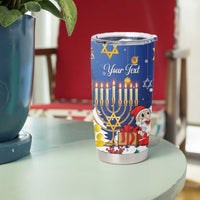 Personalised Merry Chrismukkah Tumbler Cup Hanukkah Memorah Mix Poinsettia - Wonder Print Shop
