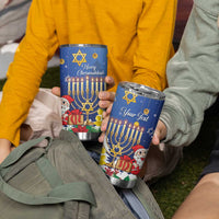 Personalised Merry Chrismukkah Tumbler Cup Hanukkah Memorah Mix Poinsettia - Wonder Print Shop