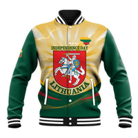 Personalised Lithuania Independence Day Baseball Jacket Coat Of Arms Proud - Wonder Print Shop