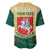 Personalised Lithuania Independence Day Baseball Jersey Coat Of Arms Proud - Wonder Print Shop