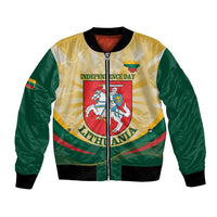 Personalised Lithuania Independence Day Bomber Jacket Coat Of Arms Proud - Wonder Print Shop