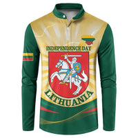 Personalised Lithuania Independence Day Button Sweatshirt Coat Of Arms Proud - Wonder Print Shop