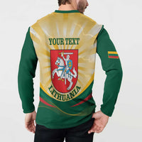 Personalised Lithuania Independence Day Button Sweatshirt Coat Of Arms Proud - Wonder Print Shop