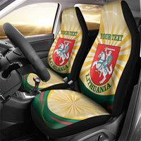 Personalised Lithuania Independence Day Car Seat Cover Coat Of Arms Proud - Wonder Print Shop
