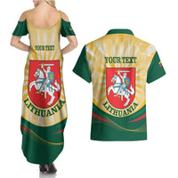 Personalised Lithuania Independence Day Couples Matching Summer Maxi Dress and Hawaiian Shirt Coat Of Arms Proud - Wonder Print Shop