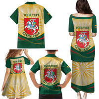 Personalised Lithuania Independence Day Family Matching Puletasi and Hawaiian Shirt Coat Of Arms Proud - Wonder Print Shop
