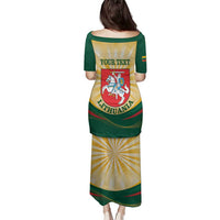 Personalised Lithuania Independence Day Family Matching Puletasi and Hawaiian Shirt Coat Of Arms Proud - Wonder Print Shop
